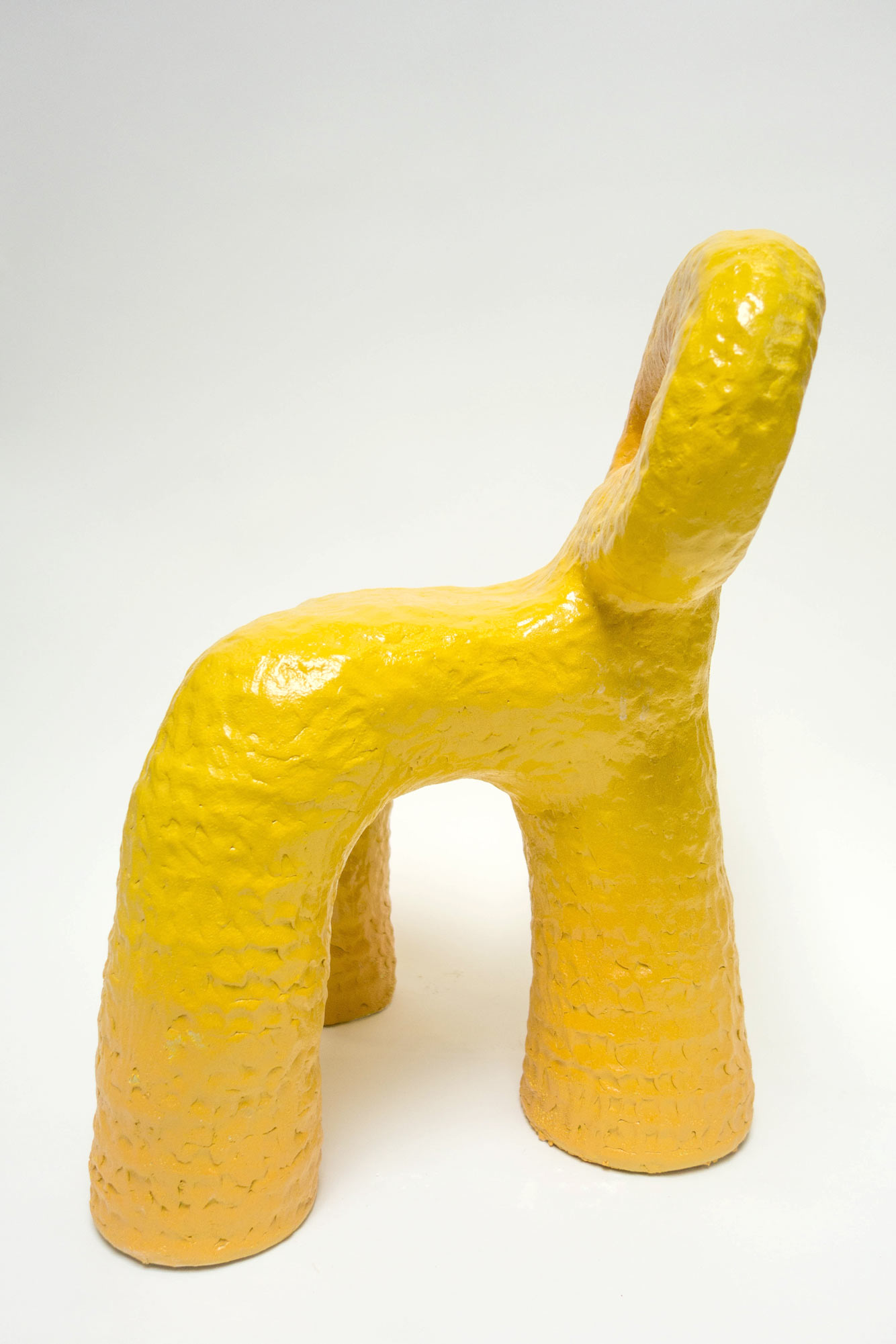 Yellow Key Hole Chair, Ceramic, 2020